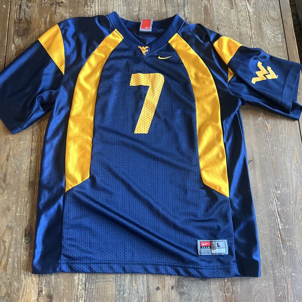 Nike Team West Virginia Mountaineers #7 Football Jersey Sz Youth L or Women’s XS